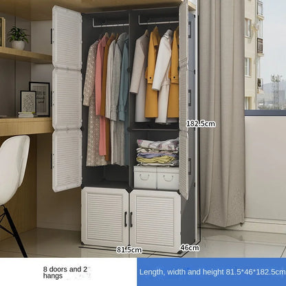 Simplicity Household Bedroom Dustproof Clothes Cabinets For Plastic Assemble Storage Rack Foldable Multilayer Wardrobe Furniture