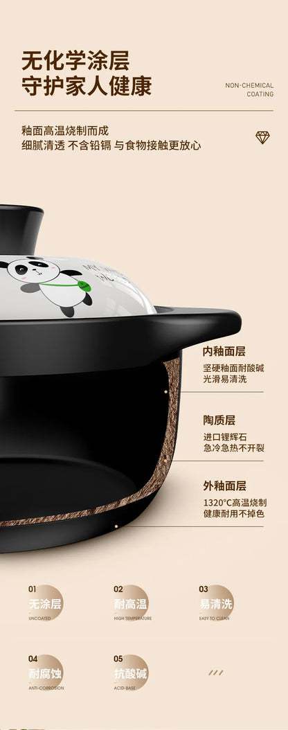 Chinese High Temperature Resistant Household Casserole Cooking Pot Cookware Set Ceramic Hot Pot Food Warmer 1-6L