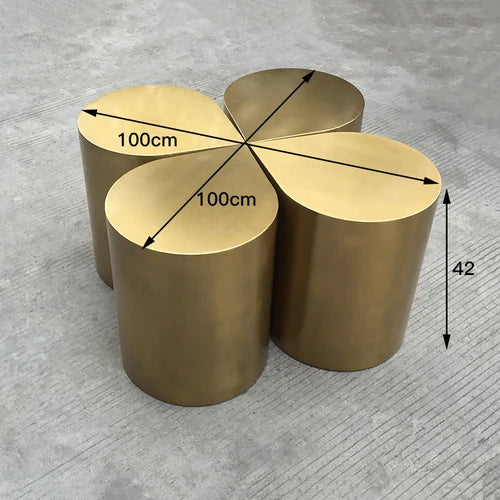 Fresh Four-Leaf Clover Tea Table Tear Drop Coffee Table Brushed Bronze Craft Adler Shaped Sofa Side Table