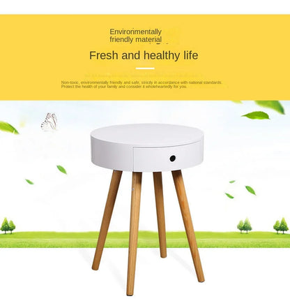 Nordic Furniture White Bedside Table Small Coffee Tables Living Room Modern Balcony Bedroom Cylinder Sofa Side Corner Movable