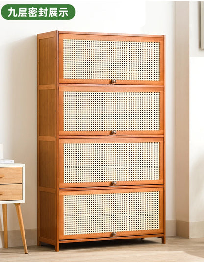 Wooden Horse Man Shoe Rack Shoe Cabinet Home Door outside Simple Storage Dormitory Economical Indoor Beautiful Bedroom Dustproof