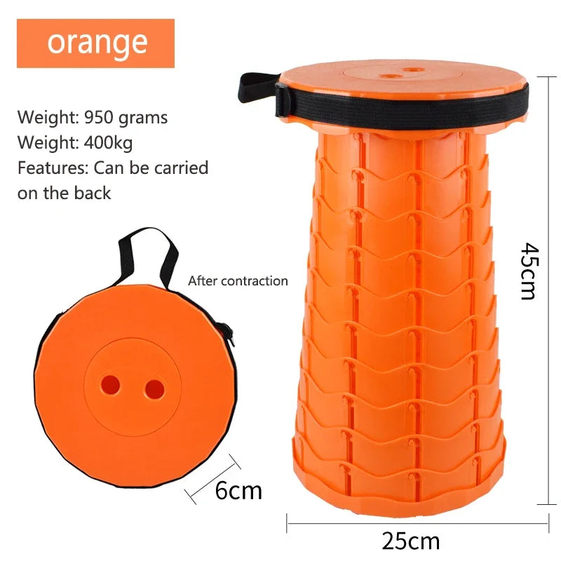 Portable Folding Stool Lightweight Plastic Subway Queuing Chair And Outdoor Camping Fishing with Carry Bag Telescopic Stool