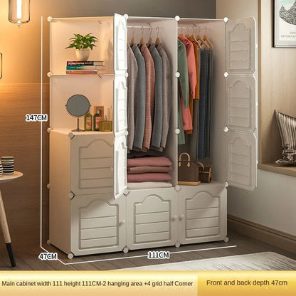 Household Bedroom Dustproof Clothes Cabinets Plastic Collapsible Durable Storage Rack Of Foldable Simplicity Wardrobe Furniture