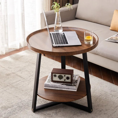 JOYLIVE Tea Table Simple Modern Sofa Side Table Household Round Double-layer Side Table 2022 New Dropshipping