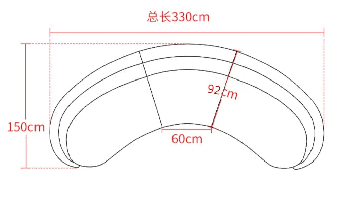 yj Sili Style Living Room Modern Light Luxury Italian Minimalist Shaped Curved Lambswool Fabric Sofa