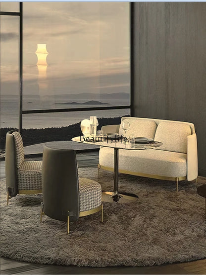 Nordic Single-Seat Sofa Chair Living Room Home Sofa Table and Chair