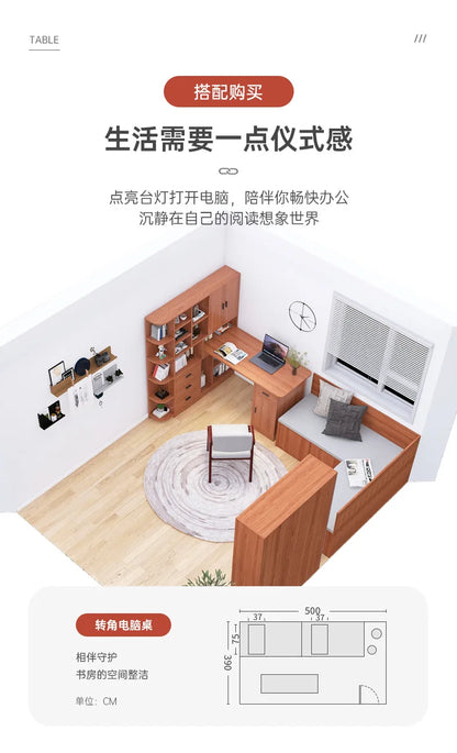 Rental table home bookshelf desk integrated desktop computer desk student study desk corner writing desk combination