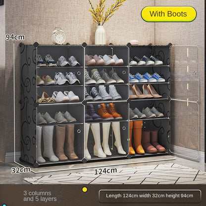 Shoe Rack Cabinets Shelf Shoes Storage Organizer Cupboards Furniture Hallway Entrance Multiple Layer Dustproof Cover Transparent