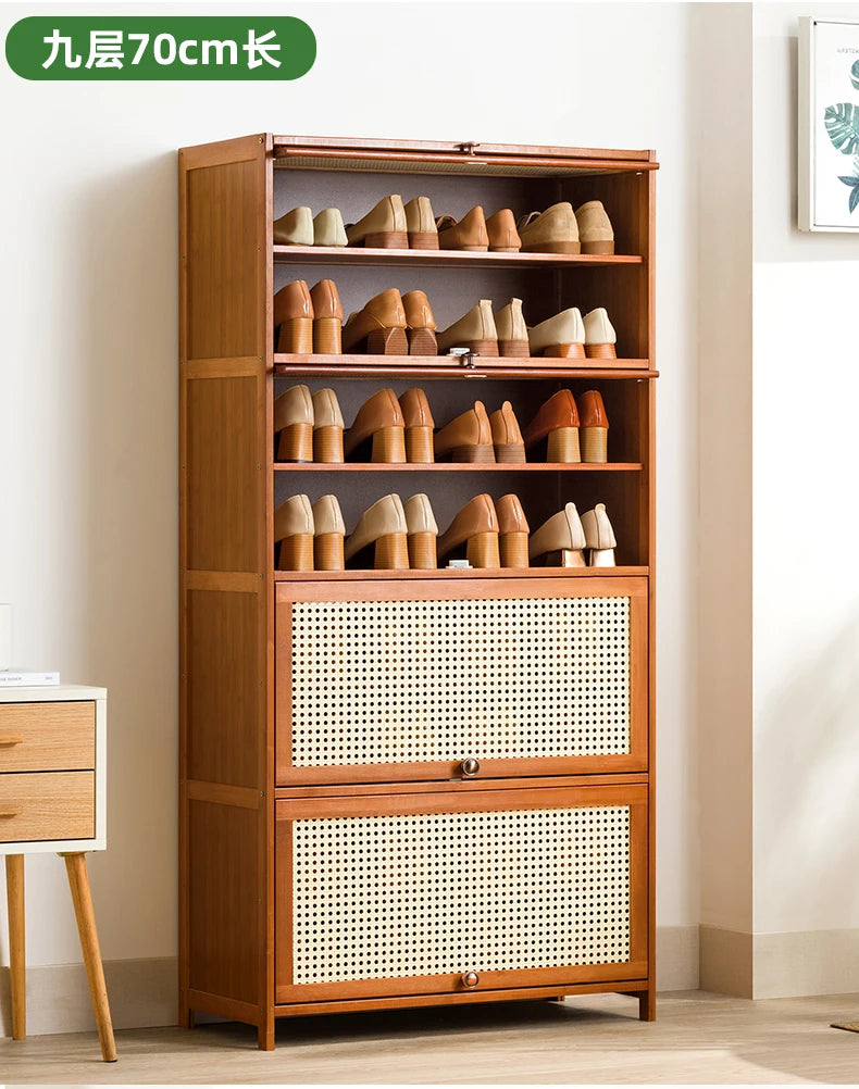 Wooden Horse Man Shoe Rack Shoe Cabinet Home Door outside Simple Storage Dormitory Economical Indoor Beautiful Bedroom Dustproof