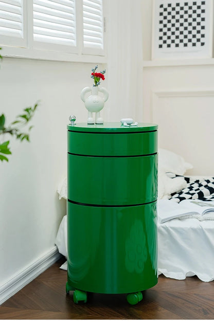 Nordic Furniture, Creative Nightstands, Bedroom Cabinets, Bedside Tables, multifunctional Locker Cart,Round Revolving Side Table
