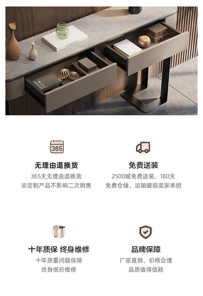 Light Luxury Console Tables Simple Modern Living Room Entrance Side View Table High-End Natural Marble Entrance Cabinet