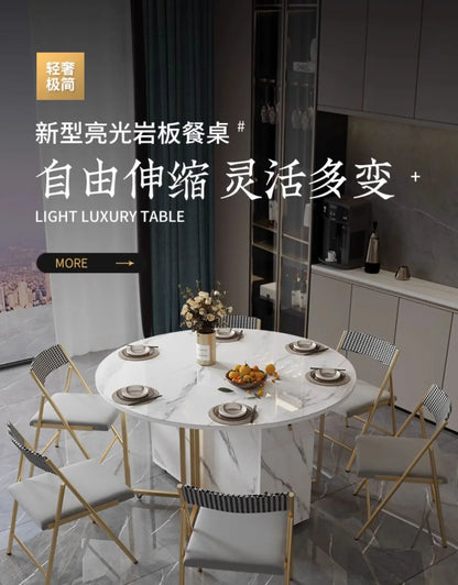 1.4 and 1.6 M Rectangular Folding Table Small Apartment Dining Table Multi-Functional Retractable Dining Table and Chair