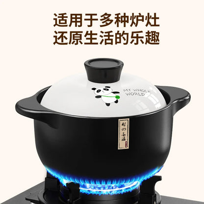 Chinese High Temperature Resistant Household Casserole Cooking Pot Cookware Set Ceramic Hot Pot Food Warmer 1-6L
