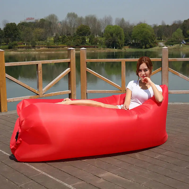 Outdoor Portable Air Sofa Lazy Inflatable Bed Air Mattress Single Person Sleeping Bag Lunch Bed Fast Inflatable Seatings