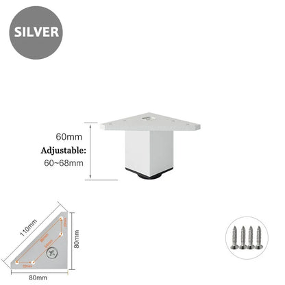 4PCS Furniture Leg Aluminum Triangular Square Sofa Leg with Screw Thickening Metal Furniture Feet Bathroom Cabinet Coffee Table