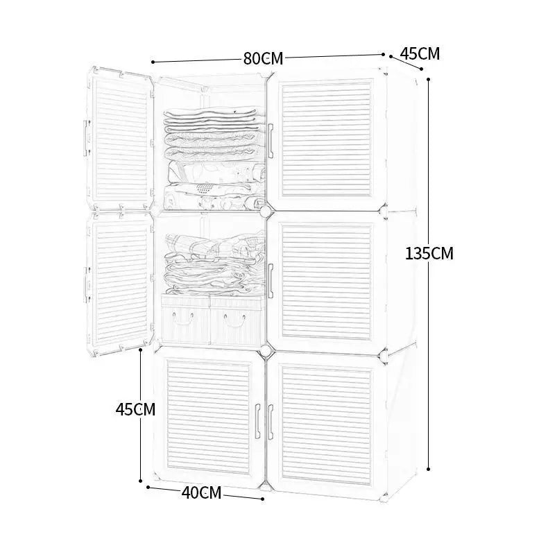 Simplicity Household Bedroom Dustproof Clothes Cabinets For Plastic Assemble Storage Rack Foldable Multilayer Wardrobe Furniture