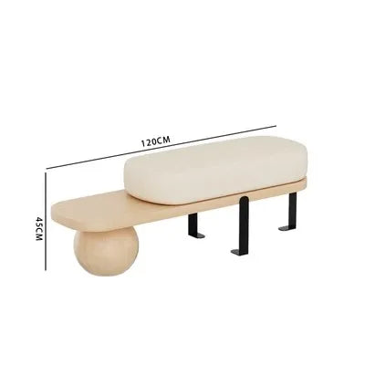Nordic Solid Wood Shoe Stool Creative Wool Sofa Doorway Senior Sense Cloakroom Living Room Porch Household Fitting Rest Bench