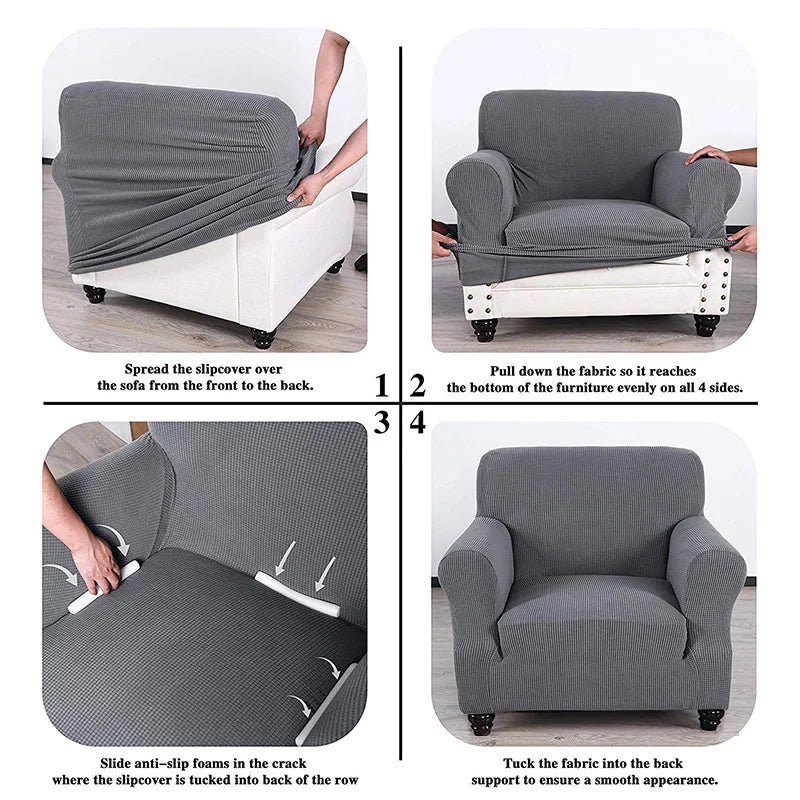 4 Types Armchair Cover Elastic Sofa Cover for Living Room Stretch Furniture Slipcover for Chairs 1 Seat Couch Cover Case