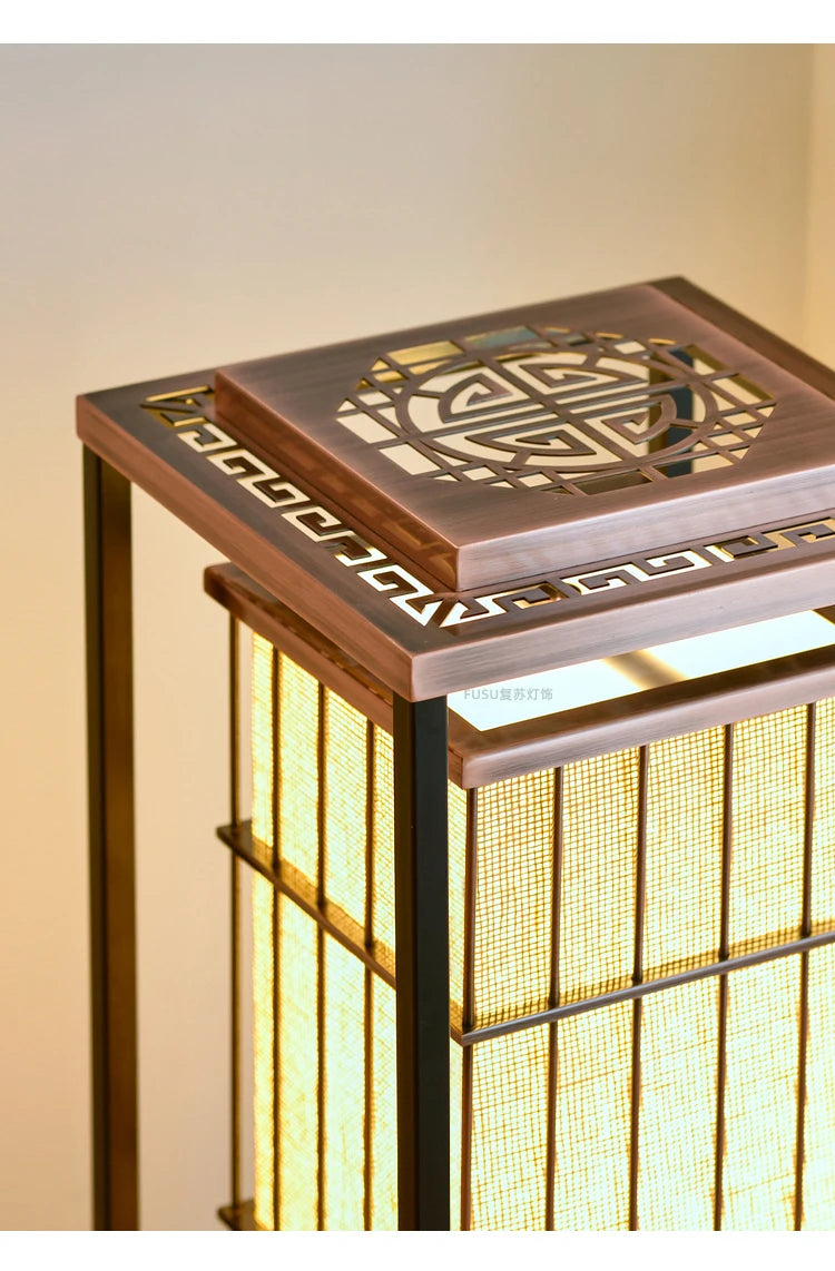zq Desk lamp, Japanese living room, retro floor lamp, Zen tea room, study, home stay restaurant, landscape lamp