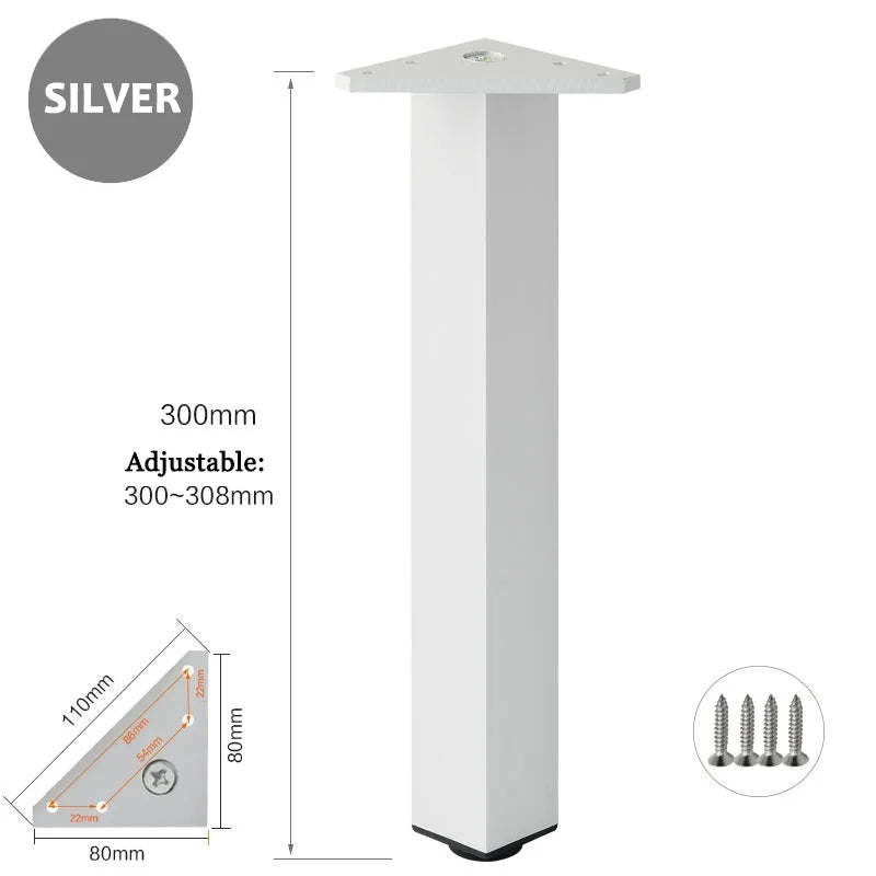 4PCS Furniture Leg Aluminum Triangular Square Sofa Leg with Screw Thickening Metal Furniture Feet Bathroom Cabinet Coffee Table