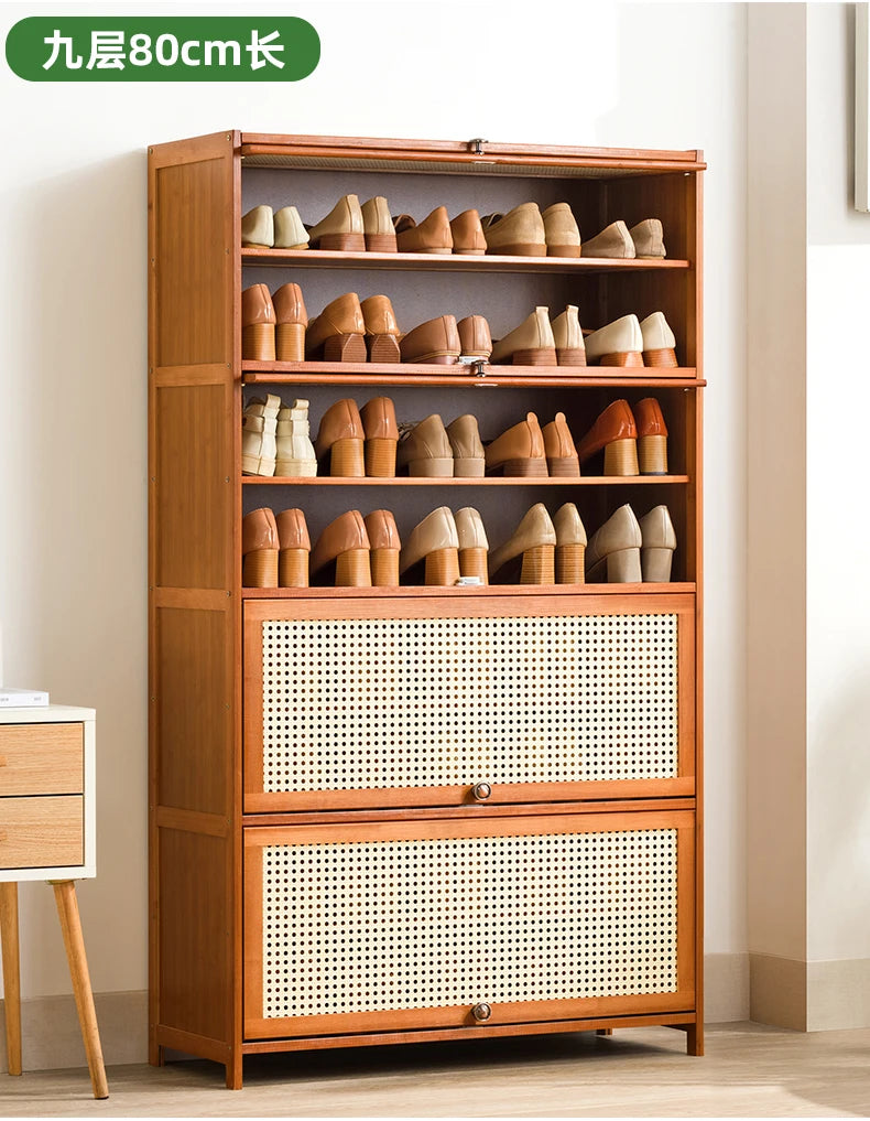 Wooden Horse Man Shoe Rack Shoe Cabinet Home Door outside Simple Storage Dormitory Economical Indoor Beautiful Bedroom Dustproof