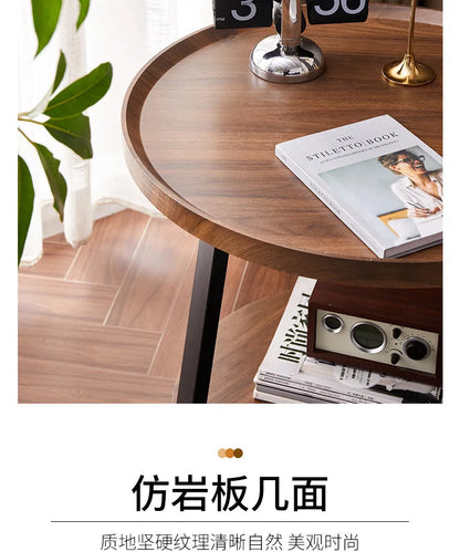 JOYLIVE Tea Table Simple Modern Sofa Side Table Household Round Double-layer Side Table 2022 New Dropshipping