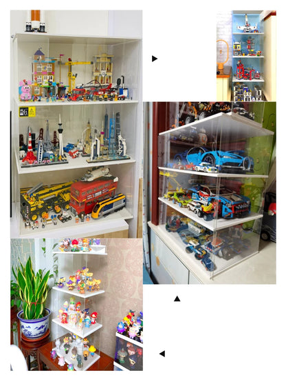 Acrylic Display Case w/h Door Countertop Organizer Dustproof Showcase for Figure/Toy/Collectibles/Gundam/Car/Model/Lego/BlindBox
