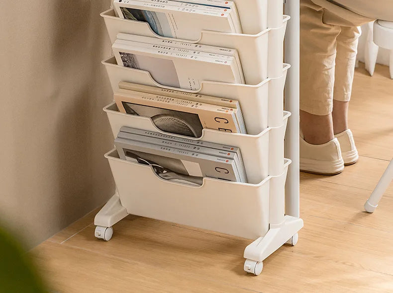 Classroom Desk Storage Shelf Sub-study Movable Large-capacity Bookshelf Children's Room Book Storage Artifact