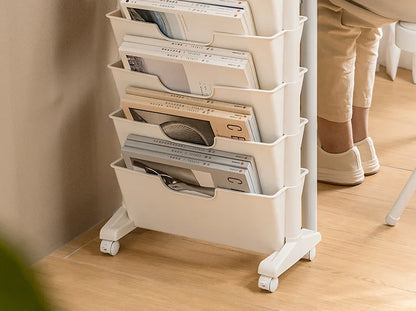 Classroom Desk Storage Shelf Sub-study Movable Large-capacity Bookshelf Children's Room Book Storage Artifact