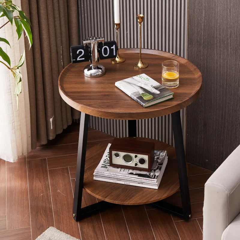 JOYLIVE Tea Table Simple Modern Sofa Side Table Household Round Double-layer Side Table 2022 New Dropshipping