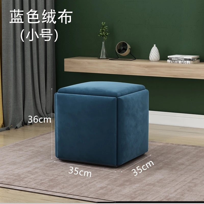 Nordic Furniture 5 In 1 Sofa Soft Stool Cube Storage Folding Shoe Bench Coffee Table Chairs For Kitchen Living Room Stools