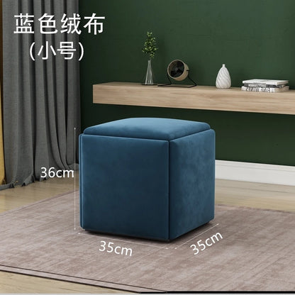 Nordic Furniture 5 In 1 Sofa Soft Stool Cube Storage Folding Shoe Bench Coffee Table Chairs For Kitchen Living Room Stools