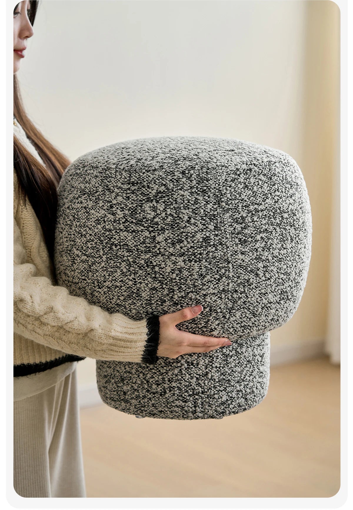 Nordic Furniture, Living Room Sofa Stools, Bedroom Dressing Stool, Porch Shoe Changing Stool, Circular Mobile Seat,Leisure Chair