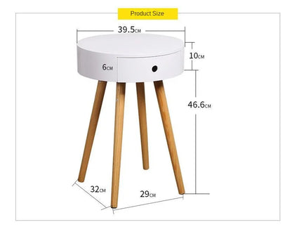 Nordic Furniture White Bedside Table Small Coffee Tables Living Room Modern Balcony Bedroom Cylinder Sofa Side Corner Movable