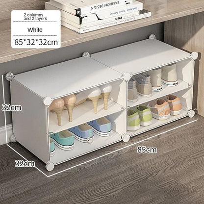 Small-Scale Foldable Cabinets For Home Living Room Multilayer Large Space Shelf Student Dormitory Dust Proof Shoe Storage Rack