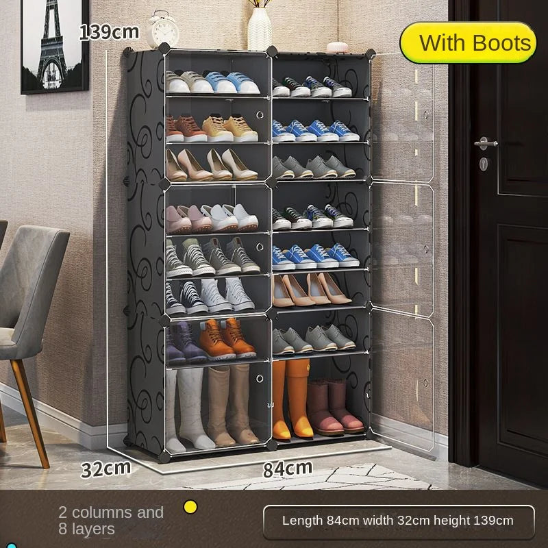 Shoe Rack Cabinets Shelf Shoes Storage Organizer Cupboards Furniture Hallway Entrance Multiple Layer Dustproof Cover Transparent