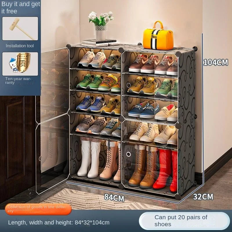 Shoerack Cabinet Shoe Rack Storage Organizer Shelf Shoes Entrance Hallway Furniture Cupboards Splicing Dustproof Transparent Box