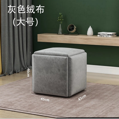 Nordic Furniture 5 In 1 Sofa Soft Stool Cube Storage Folding Shoe Bench Coffee Table Chairs For Kitchen Living Room Stools