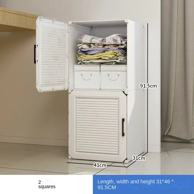 Simplicity Household Bedroom Dustproof Clothes Cabinets For Plastic Assemble Storage Rack Foldable Multilayer Wardrobe Furniture