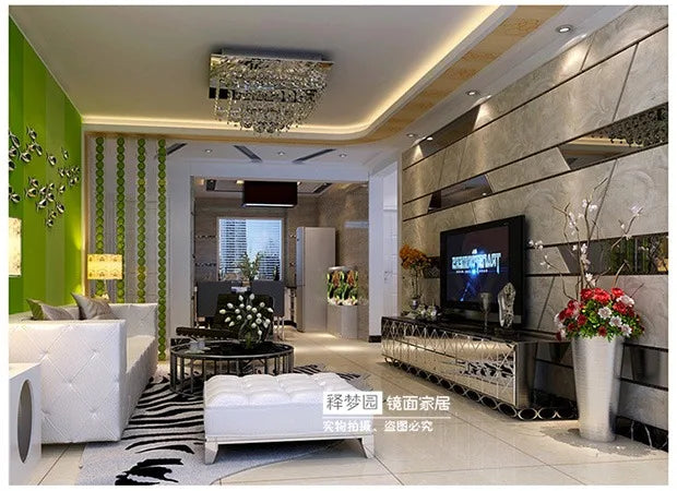 Creative fashion mirror TV cabinet Glass TV cabinet simple neo-classical post-modern mirror furniture