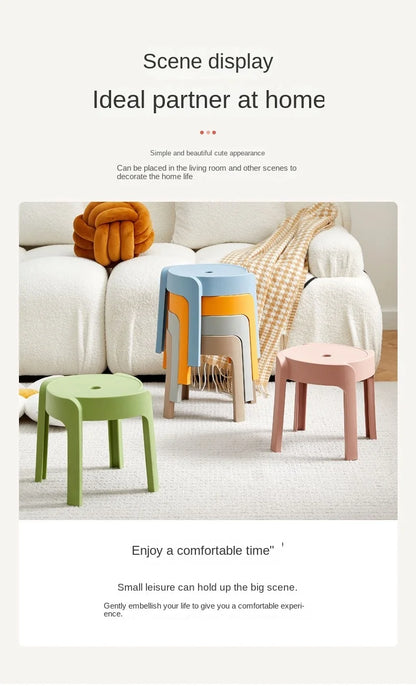 Dining Chairs Thickening Backrest Nordic Chair Plastic Stool Rotundity Stackable Modern Furniture Nordic Chair