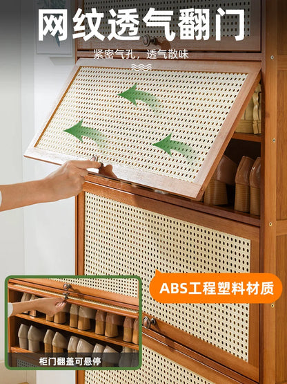 Wooden Horse Man Shoe Rack Shoe Cabinet Home Door outside Simple Storage Dormitory Economical Indoor Beautiful Bedroom Dustproof
