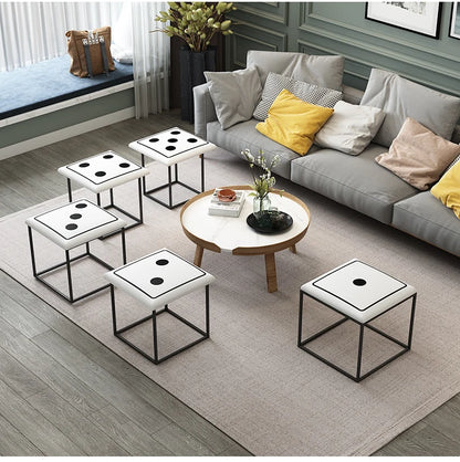 Nordic Furniture 5 In 1 Sofa Soft Stool Cube Storage Folding Shoe Bench Coffee Table Chairs For Kitchen Living Room Stools