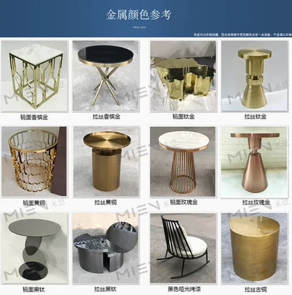 Fresh Four-Leaf Clover Tea Table Tear Drop Coffee Table Brushed Bronze Craft Adler Shaped Sofa Side Table