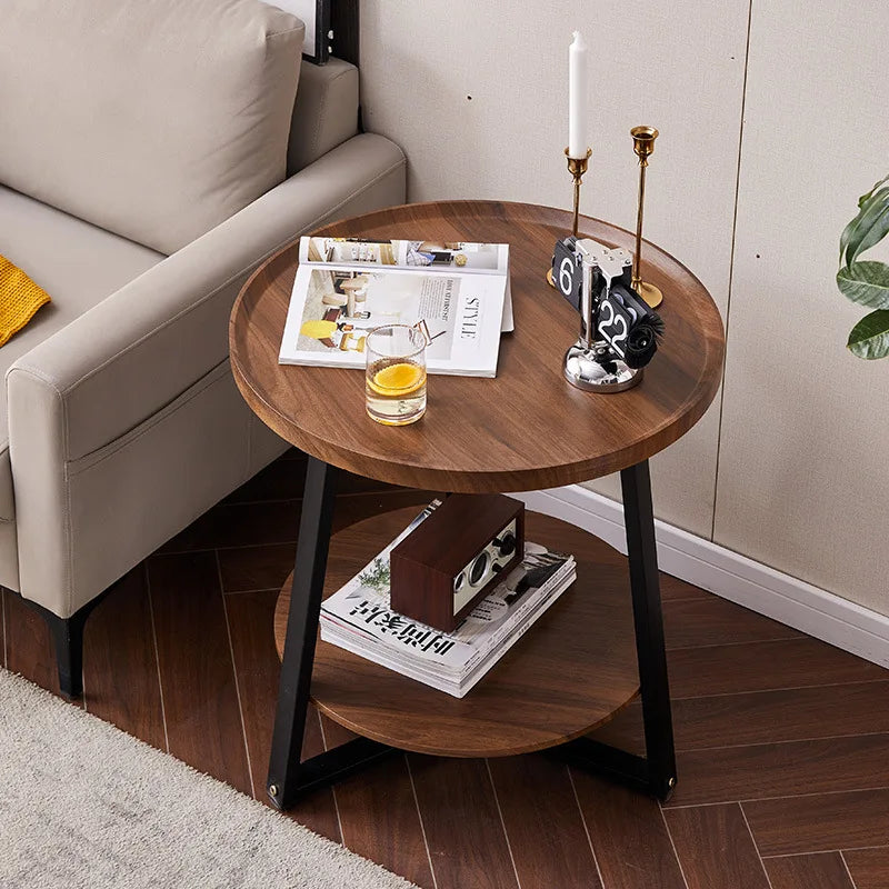 JOYLIVE Tea Table Simple Modern Sofa Side Table Household Round Double-layer Side Table 2022 New Dropshipping