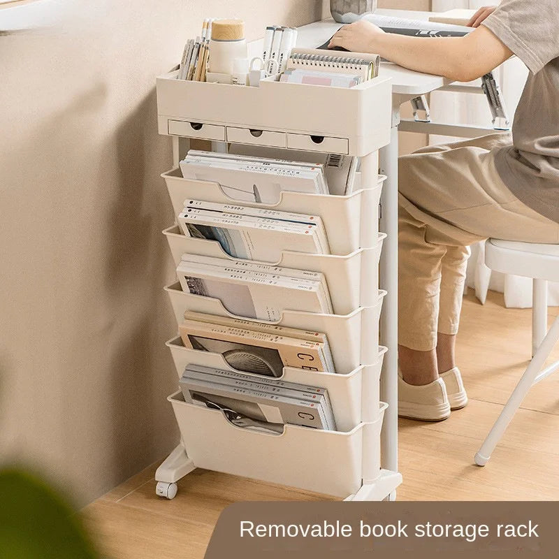 Classroom Desk Storage Shelf Sub-study Movable Large-capacity Bookshelf Children's Room Book Storage Artifact