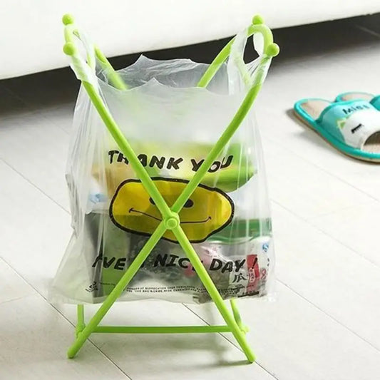 X-type Folding Trash Can Plastic Trash Bag Holder Garbage Bag Rack Home Kitchen Storage Rack