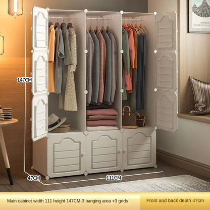 Household Bedroom Dustproof Clothes Cabinets Plastic Collapsible Durable Storage Rack Of Foldable Simplicity Wardrobe Furniture