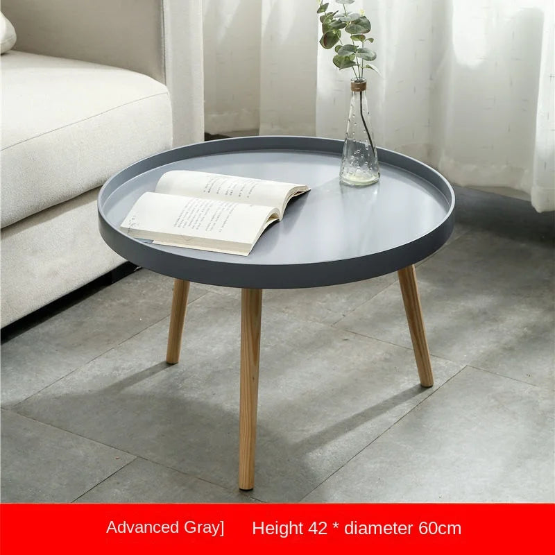 Nordic Furniture Small Coffee Tables Family Modern Balcony Live Room Bedroom Sofa Side Corner Movable Tray Round Table Assembly