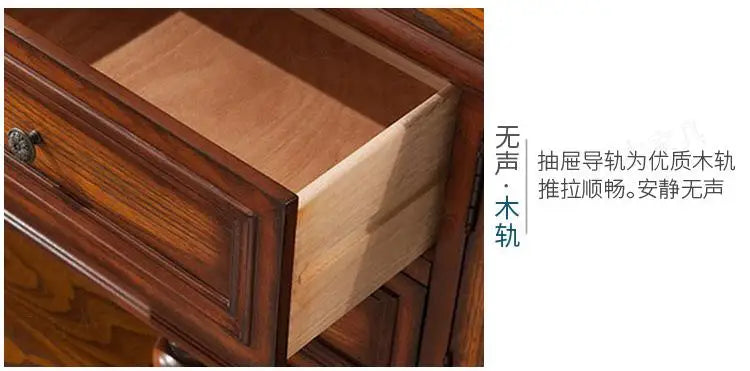 European-Style Solid Wood Console Table American Country Side Cabinet 1.6 M Side View Table Window Side Desk